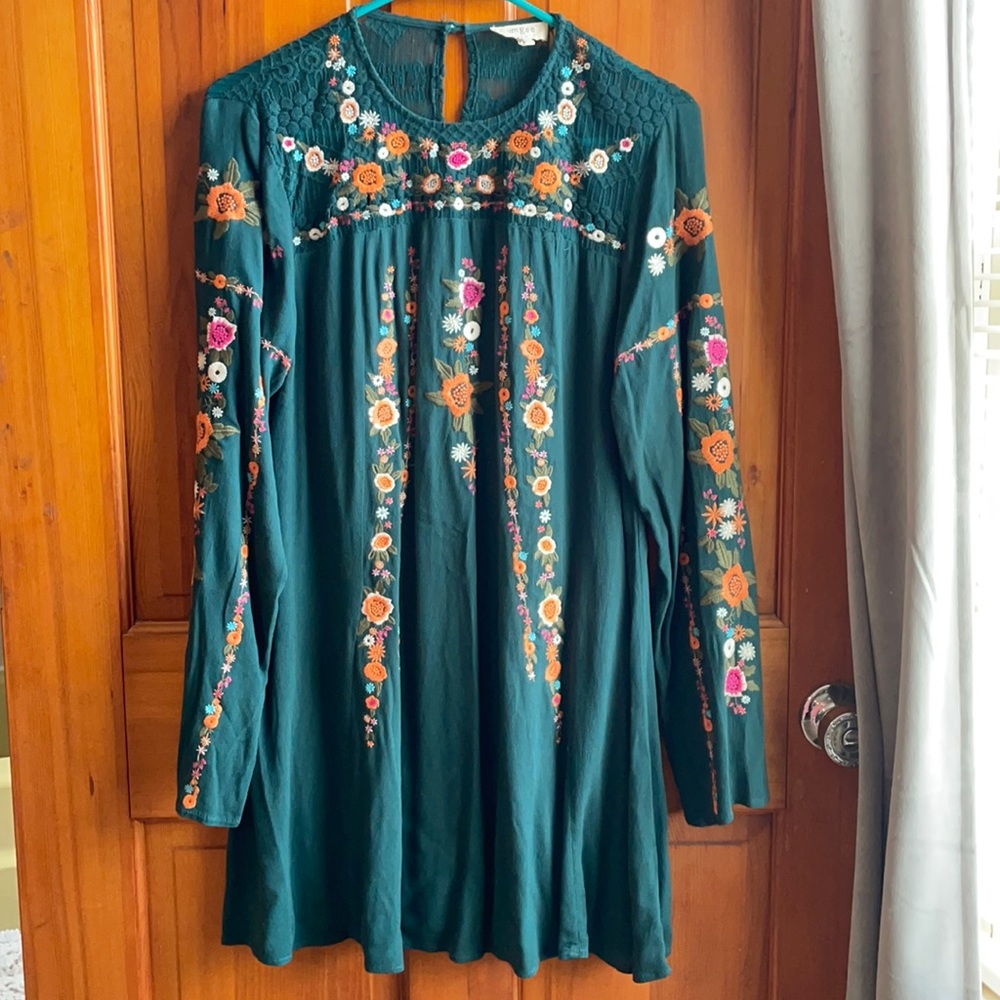 Umgee emerald green dress size small
